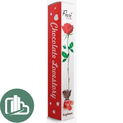 Набор Конфет Fiori di ciocclato с начинкой клубника со сливками "Роза" 90г 1/24