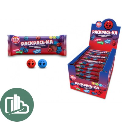 Конфитой Жевательная конфета 39,2гр РАСКРАСЬ-КА Кислые и Сладкие 1/30 (12)