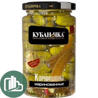 КУБАНОЧКА Корнишоны маринованные 680гр 1/8