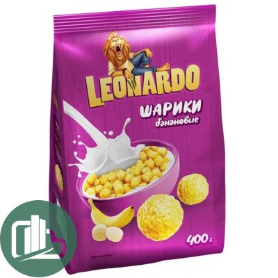 Яшкино Готовый завтрак Leonardo 400гр Шарики Банановые 1/5