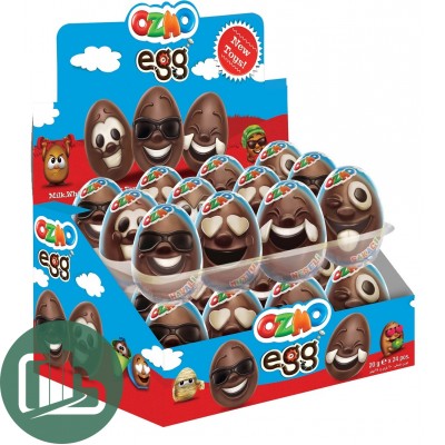 Шоколадное яйцо OZMO Egg Face Фигурный шоколад 20гр 1/24