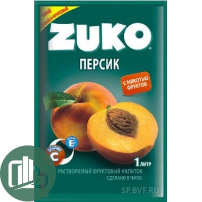 ZUKO растворимый напиток персик 25гр @/12 (8)