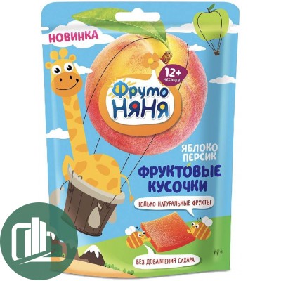 Фруто няня фруктовый кусочки яблока персик 53гр 1/10