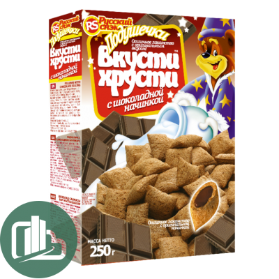 Подушечки Вкусти-хрусти шоколадные 250гр 1/16