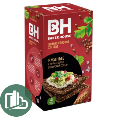 Хлебцы BAKER HOUSE Скандинавские Ржаные 180гр 1/8
