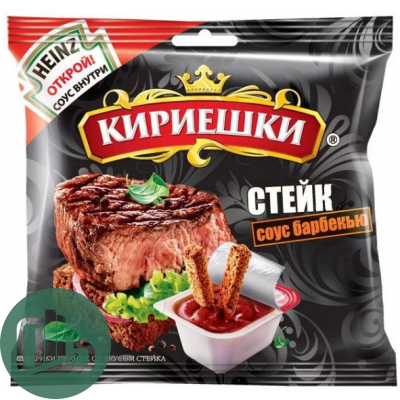 Яшкино Кириешки 60+25гр Стейк +барбекю соус 1/30