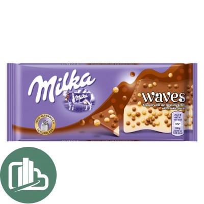 Милка 81гр. Waves Cookie 1/22 (сочетание белого и мол. шоколада с хрустящими шариками) (Импорт)