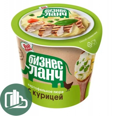 БИЗНЕС ЛАНЧ Пюре 40гр Курица 1/24 Стакан