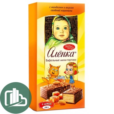 Торт Аленка 220гр Сливочный Вкус С Миндалем 1/6