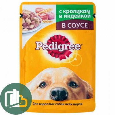 Педигри 85гр в соусе Кролик и Индейка 1/28
