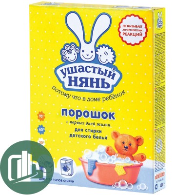 Порошок стиральный Ушастый Няня для детского белья 400гр 