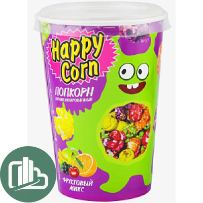 Воздушная кукуруза Happy Corn стакан 100г 1/6 Фруктовый Микс 