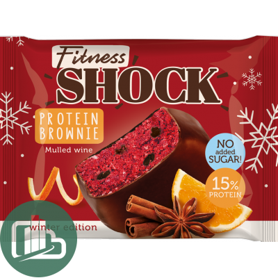 Протеиновый батончик Shok 50гр Бисквит Брауни Глинтвейн 1/10
