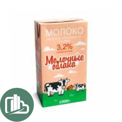 Молоко Молочные облака 3,2% 0,97л 1/12