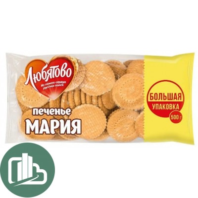 Любятово Печенье затяжное Мария 500гр 1/10