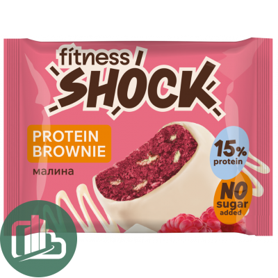 Протеиновый батончик Shok 50гр Брауни Малина 1/12