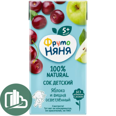 Сок Фруто-Няня 0,2л яблоко и вишня 1/18