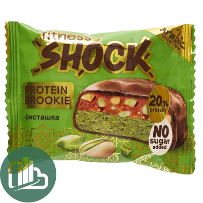 Протеиновый батончик Shok 50гр Бисквит Брауни Фисташка Карамель 1/8