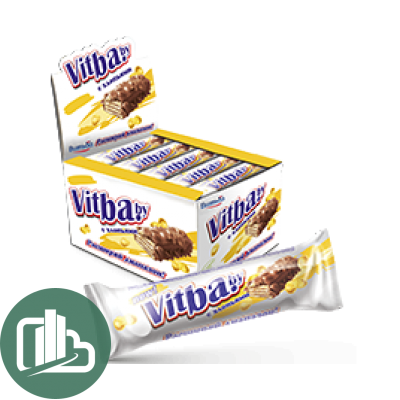 Вафельный батончик Vitba. by с хлопьями в молочной глазури  38гр 1/16