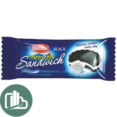 DARONIK Печенье Sandwich Black 120гр 1/36 Ваниль