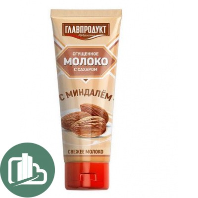 ГЛАВПРОДУКТ Молоко сгущенное с сахаром с миндалем 320гр 1/12 туба