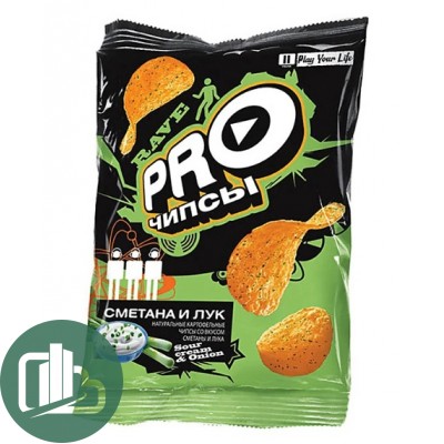 Чипсы PRO-чипсы Сметаны и лук 60гр 1/20
