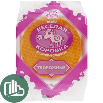 Вафли Творожные "Весёлая телочка" 150гр 1/24 (Дымка)