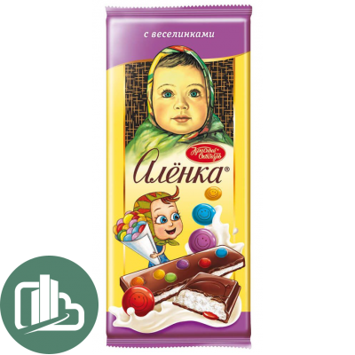 Аленка 87гр с начинкой с веселинками 1/10