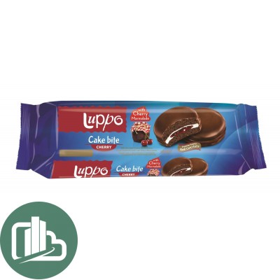 LUPPO CHERRY  сендвич-кекс в мол шок с маршмеллоу и вишневым мармеладом 182гр 1/12