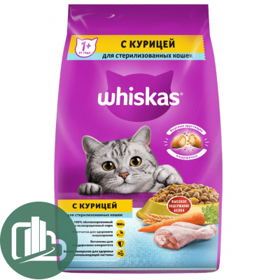 ВИСКАС 350гр Подушечки для стерилизованных кошек с Курицей 1/9