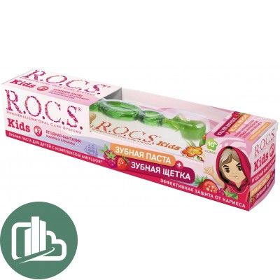 Зубная Паста ROCS для детей клубника 45мл 1/12