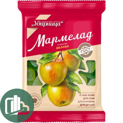 Мармелад Ударница 275гр 1/12 Яблоко