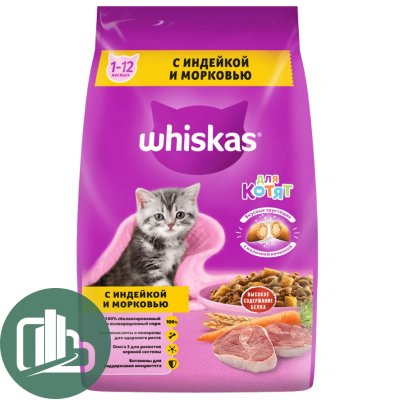 ВИСКАС 350гр Подушечки с индейкой и морковью 1/9 (для котят)