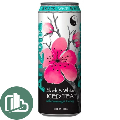 Напиток AriZona 650мл 1/24 Ginseng & Honey Black & White