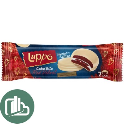 LUPPO RED VELVET кекс с маршмеллоу клубничный в белом шок 182г 1/12