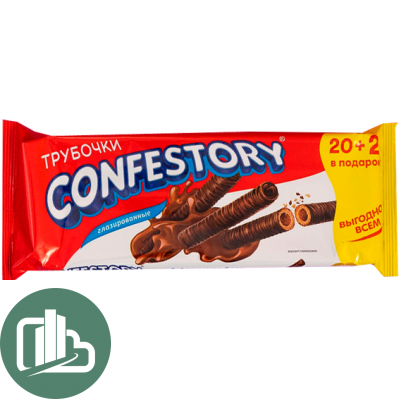 Вафельные трубочки CONFESTORY глазировнные с кукурузными хлопьями 105г 120