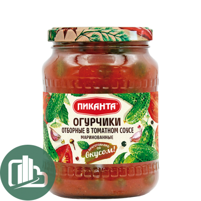 Пиканта Огурчики маринованные отборные в томат. соусе 700гр 1/6