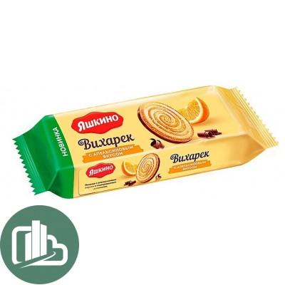 Яшкино Печенье глазироанные с апельсин вкусом Вихарек 155гр 1/21