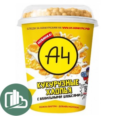 ВЛАД А4 Хлопья кукурузные с ванильными блобсами 65гр 1/12