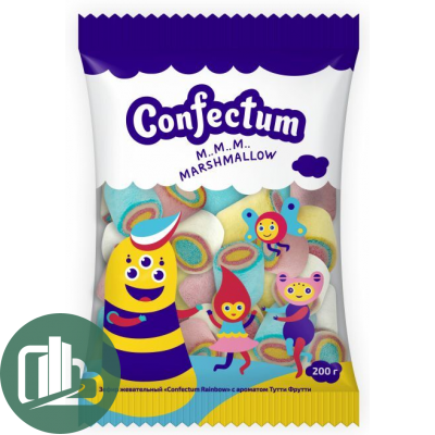 Зефир жеват. Confectum 200гр Raunbow Тутти Фрутти 1/14 Пакет