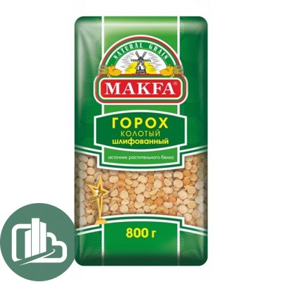 КГ Макфа Горох колот. шлифован. 800гр 1/9