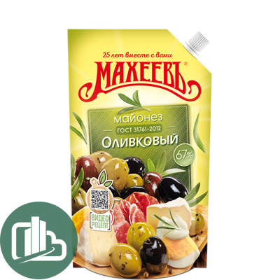 Махеевъ Майонез Оливковый 380гр 1/20 дой-пак