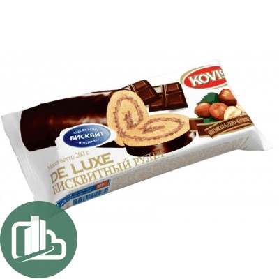 Рулет Ковис 200гр De Luxe шоколад-орех 1/15