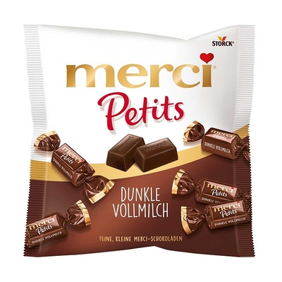 Мерси 125гр ИМПОРТ Конфеты Petits Темный шоколад 1/12