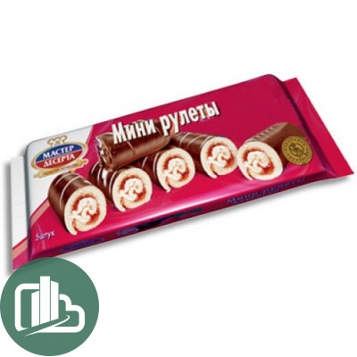 Мини рулет Мастер Десерт со вкусом вишня 175гр 1/15
