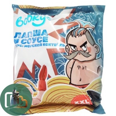Вовкус Лапша в соусе вкус Морской коктейль, 2 порции XXL 180гр 1/24