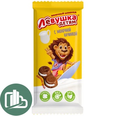 Шоколадная плитка Левушка 85гр Детям 1/14