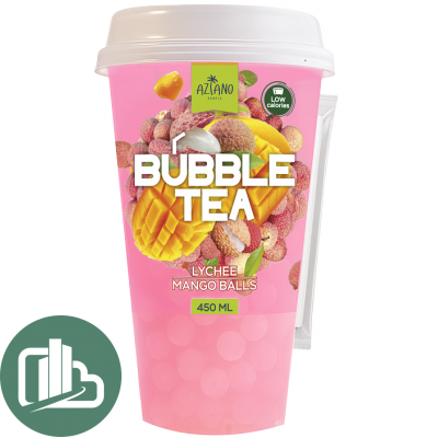 Aziano Bubble Теа со вкусом Личи и Джус болами со вкусом Манго 450мл 1/12