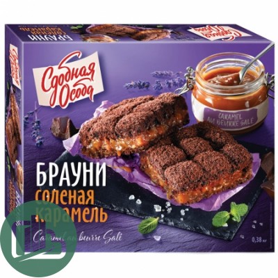 Пирог БРАУНИ соленая карамель 380гр 1/8