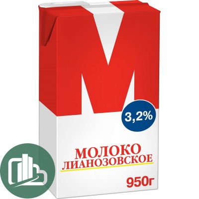 Молоко "М Лианозовское" 3,2% 925мл 1/12 